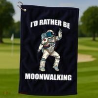 I'd Rather Be Moonwalking  Golf Towel thumb 1