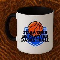 I'd Rather Be Playing Basketball Coffee Mug thumb 2