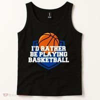 I'd Rather Be Playing Basketball Tank Top thumb 2
