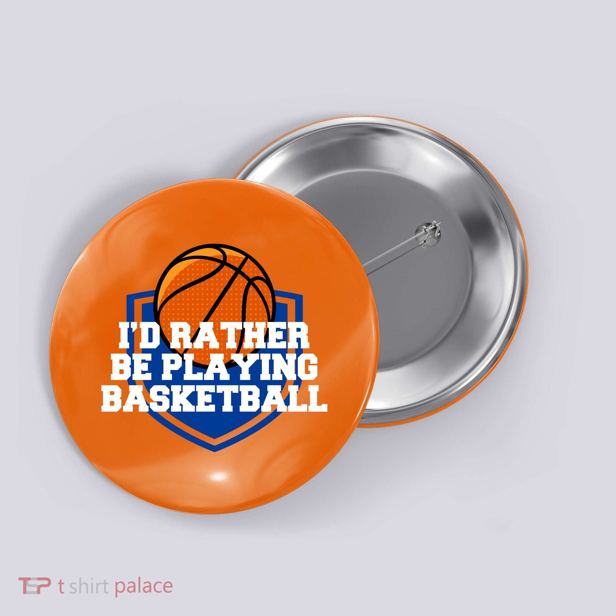 I'd Rather Be Playing Basketball Button