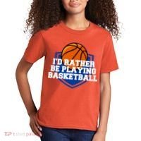 I'd Rather Be Playing Basketball Kids T-Shirt thumb 2