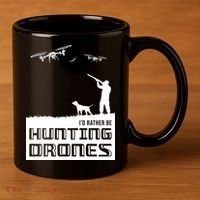 I'd Rather Hunting Drones 11oz C Handle Ceramic Mug thumb 3