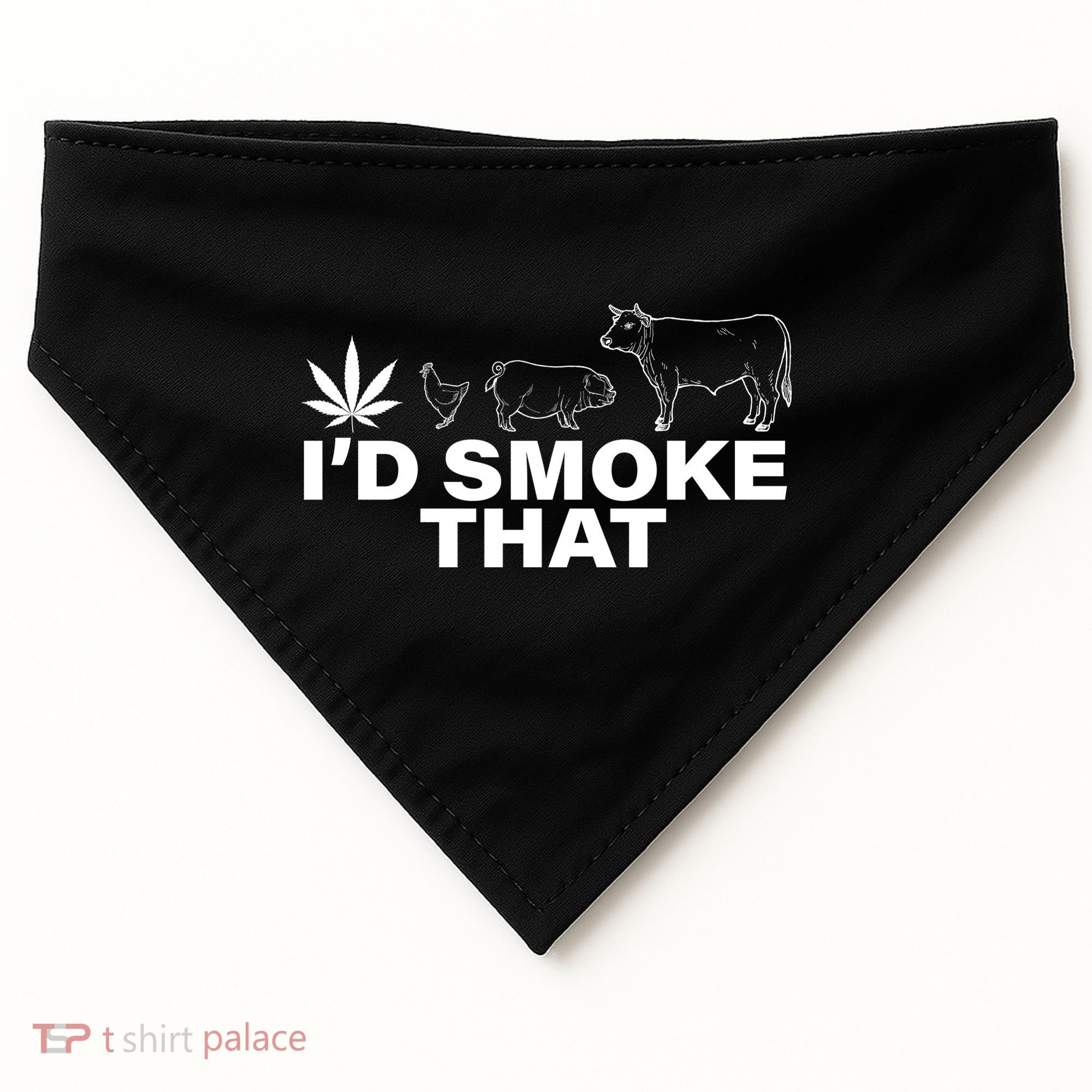 I'd Smoke That Pot Head Marijuana USA-Made Doggie Bandana