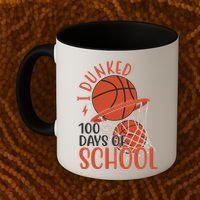 I Dunked 100 Days Of School Basketball Coffee Mug thumb 2
