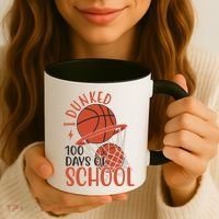 I Dunked 100 Days Of School Basketball Coffee Mug thumb 3