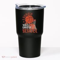I Dunked 100 Days Of School Basketball Tumbler thumb 0