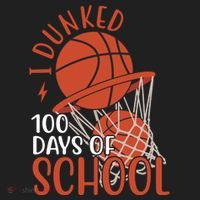 I Dunked 100 Days Of School Basketball Tumbler thumb 3