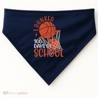I Dunked 100 Days Of School Basketball USA-Made Doggie Bandana thumb 0