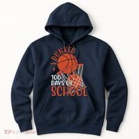 I Dunked 100 Days Of School Basketball Hoodie thumb 0