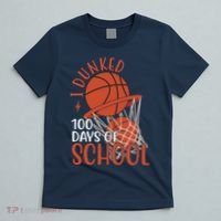 I Dunked 100 Days Of School Basketball T-Shirt thumb 5