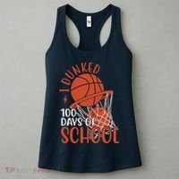 I Dunked 100 Days Of School Basketball Women's Tank Top thumb 3