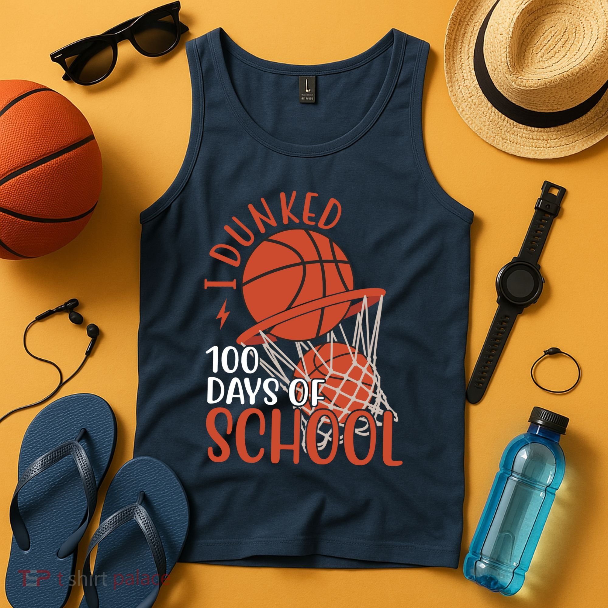 I Dunked 100 Days Of School Basketball Tank Top