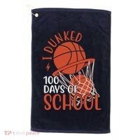 I Dunked 100 Days Of School Basketball Golf Towel thumb 0