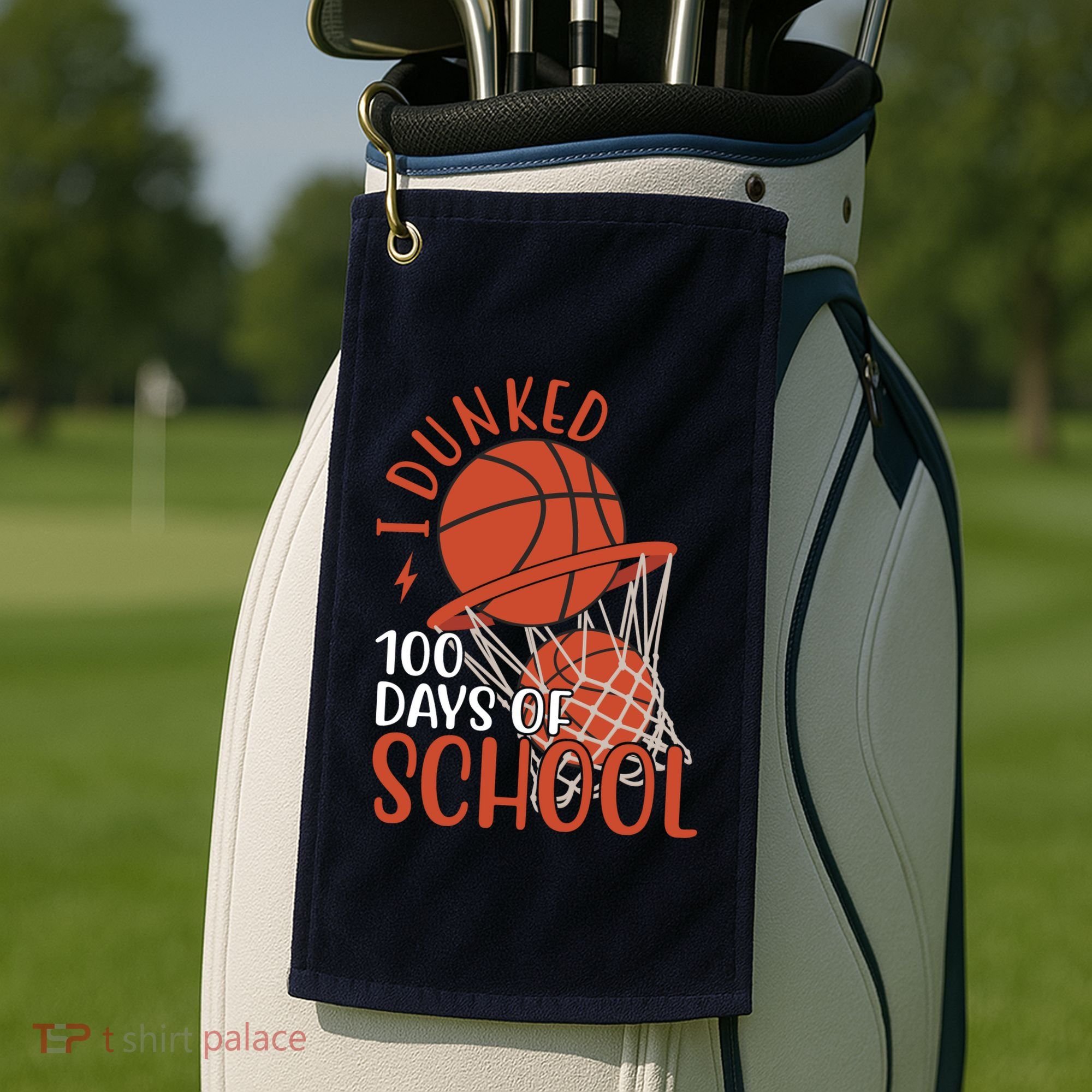 I Dunked 100 Days Of School Basketball Golf Towel