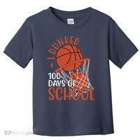 I Dunked 100 Days Of School Basketball Toddler T-Shirt thumb 0