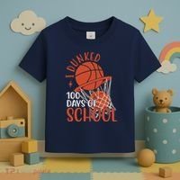 I Dunked 100 Days Of School Basketball Toddler T-Shirt thumb 3