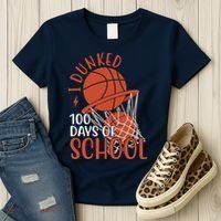 I Dunked 100 Days Of School Basketball Women's T-Shirt thumb 3