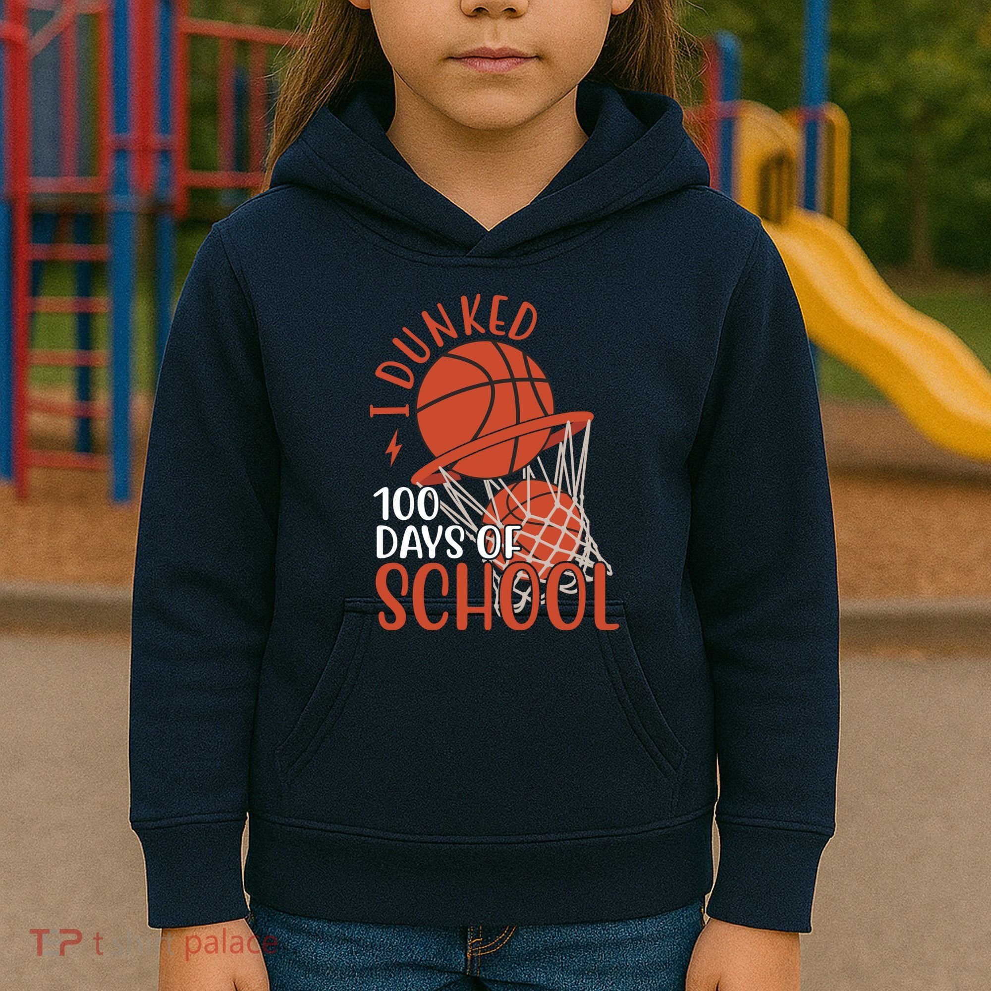 I Dunked 100 Days Of School Basketball Kids Hoodie