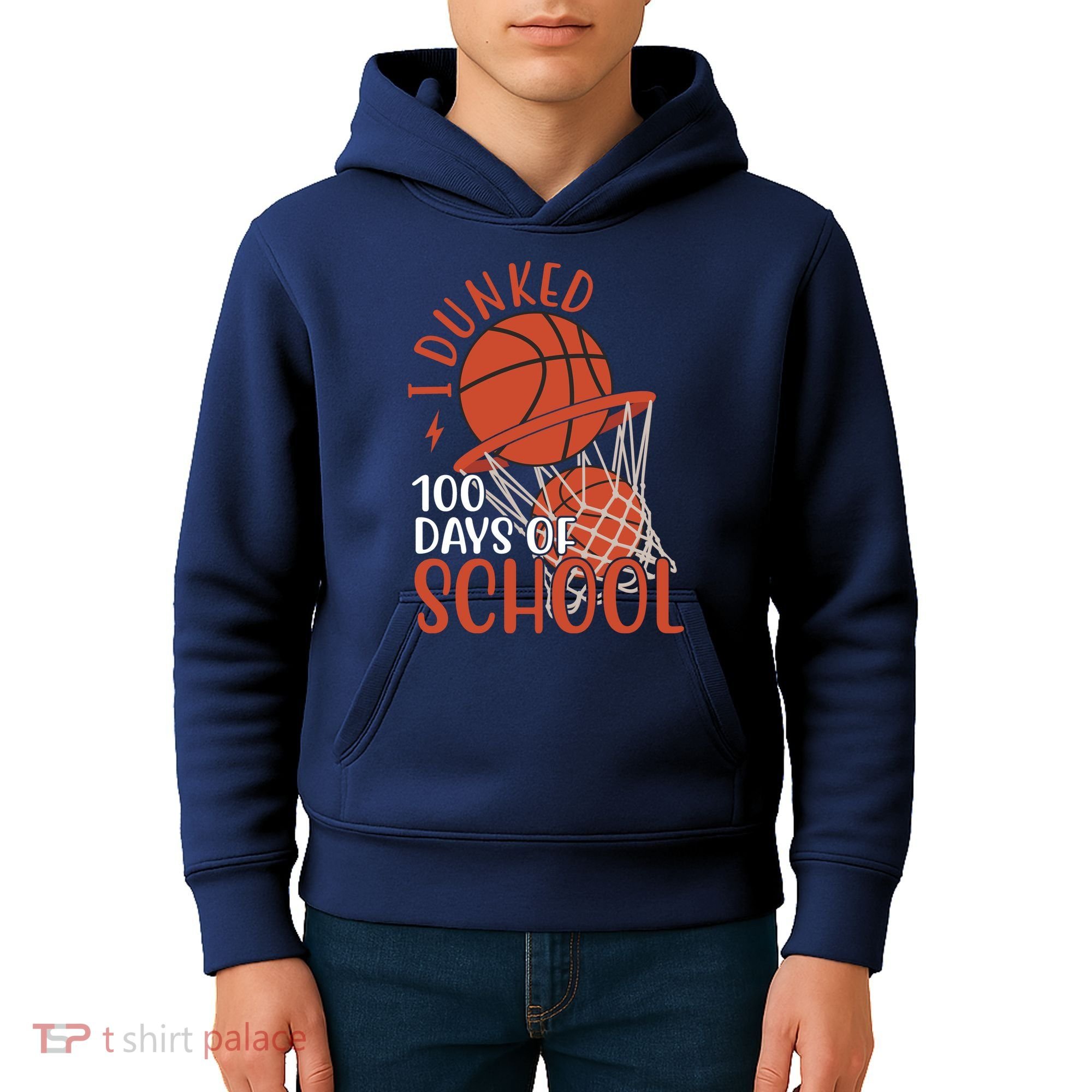 I Dunked 100 Days Of School Basketball Kids Hoodie