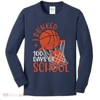 I Dunked 100 Days Of School Basketball Kids Long Sleeve Shirt thumb 0