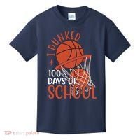 I Dunked 100 Days Of School Basketball Kids T-Shirt thumb 0