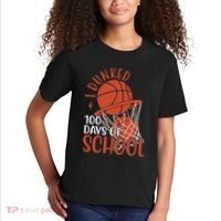 I Dunked 100 Days Of School Basketball Kids T-Shirt thumb 2
