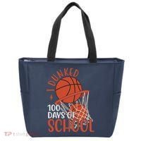 I Dunked 100 Days Of School Basketball Tote Bag thumb 0