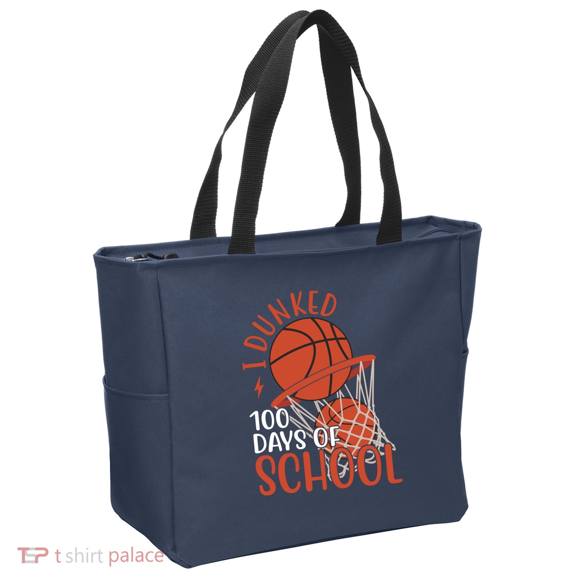 I Dunked 100 Days Of School Basketball Tote Bag