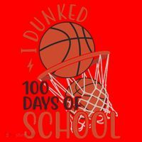 I Dunked 100 Days Of School Basketball Santa Hat thumb 1