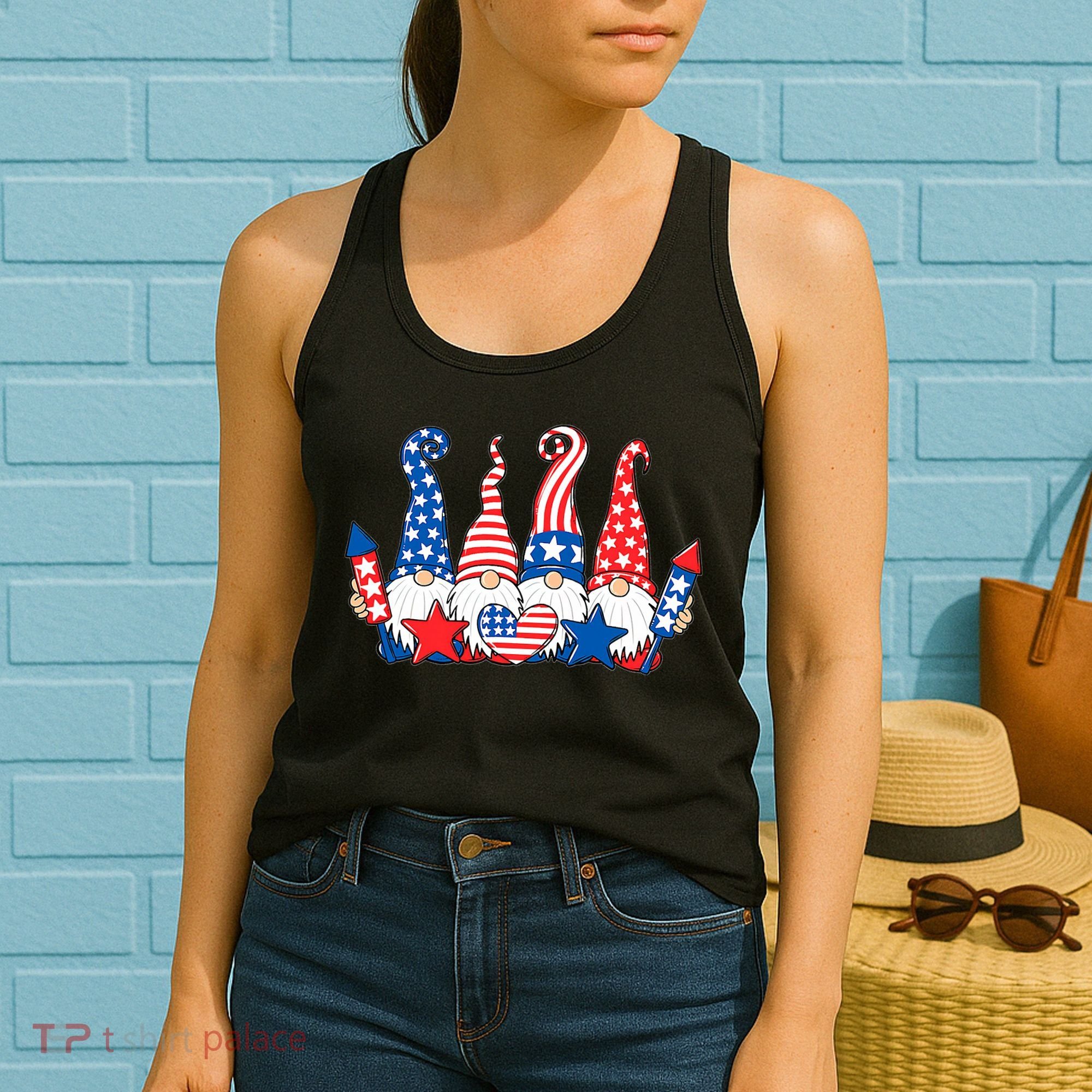 Independence Day 4th Of July Cute Gnomes Women's Tank Top