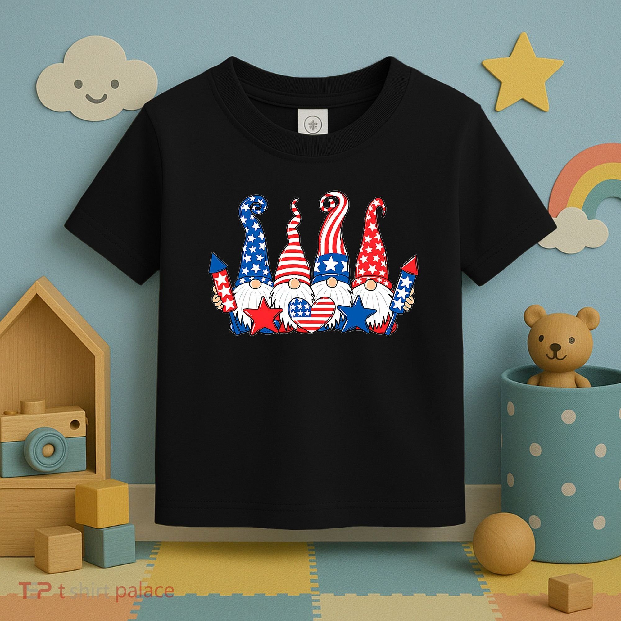 Independence Day 4th Of July Cute Gnomes Toddler T-Shirt