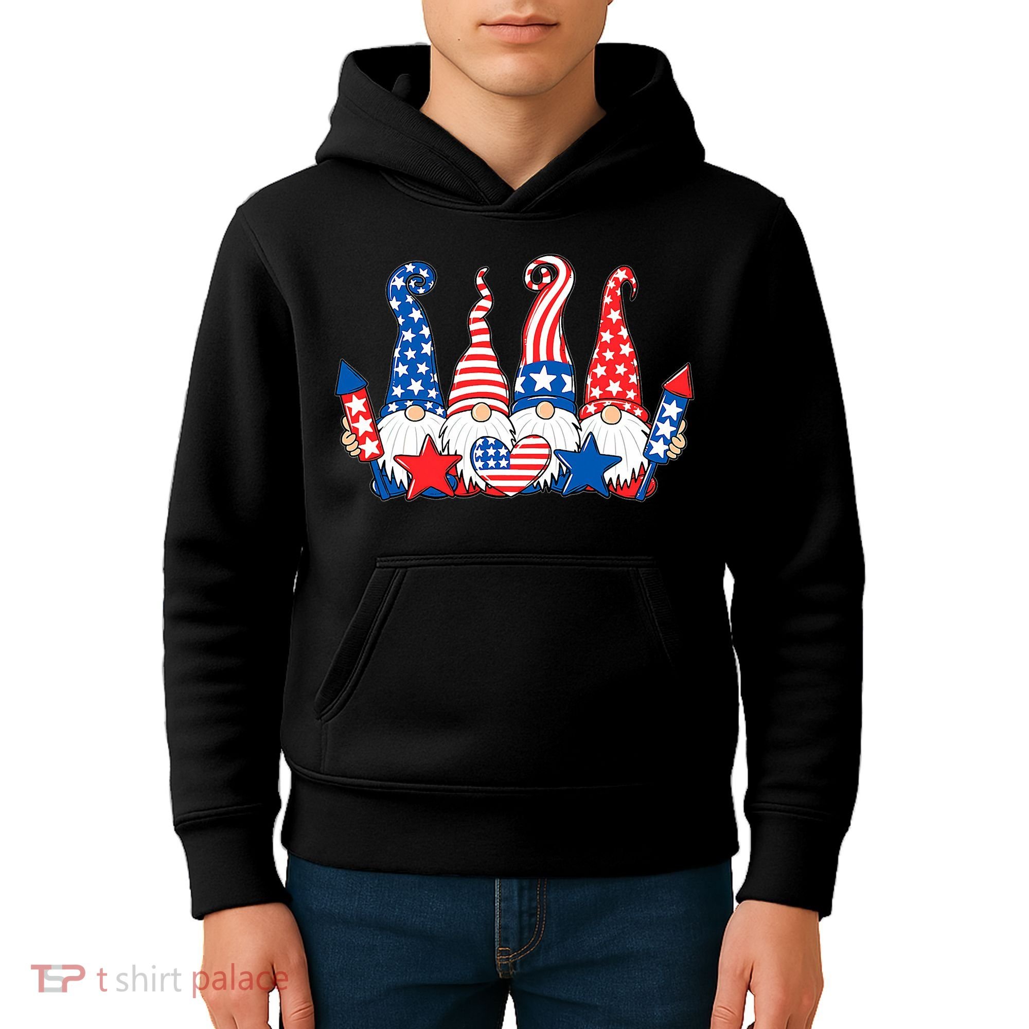 Independence Day 4th Of July Cute Gnomes Kids Hoodie