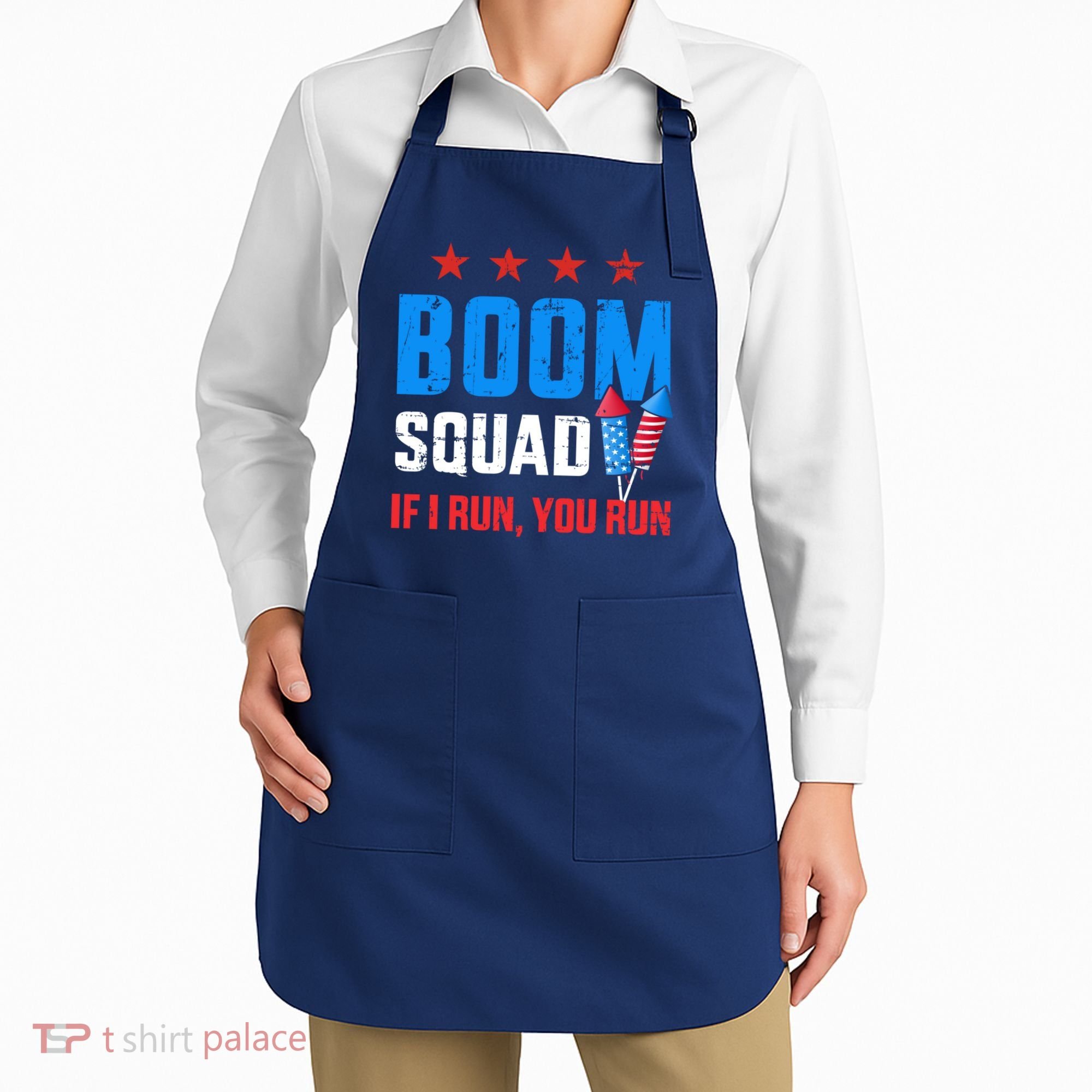 Independence Day 4th Of July Boom Squad If I Run You Run Apron
