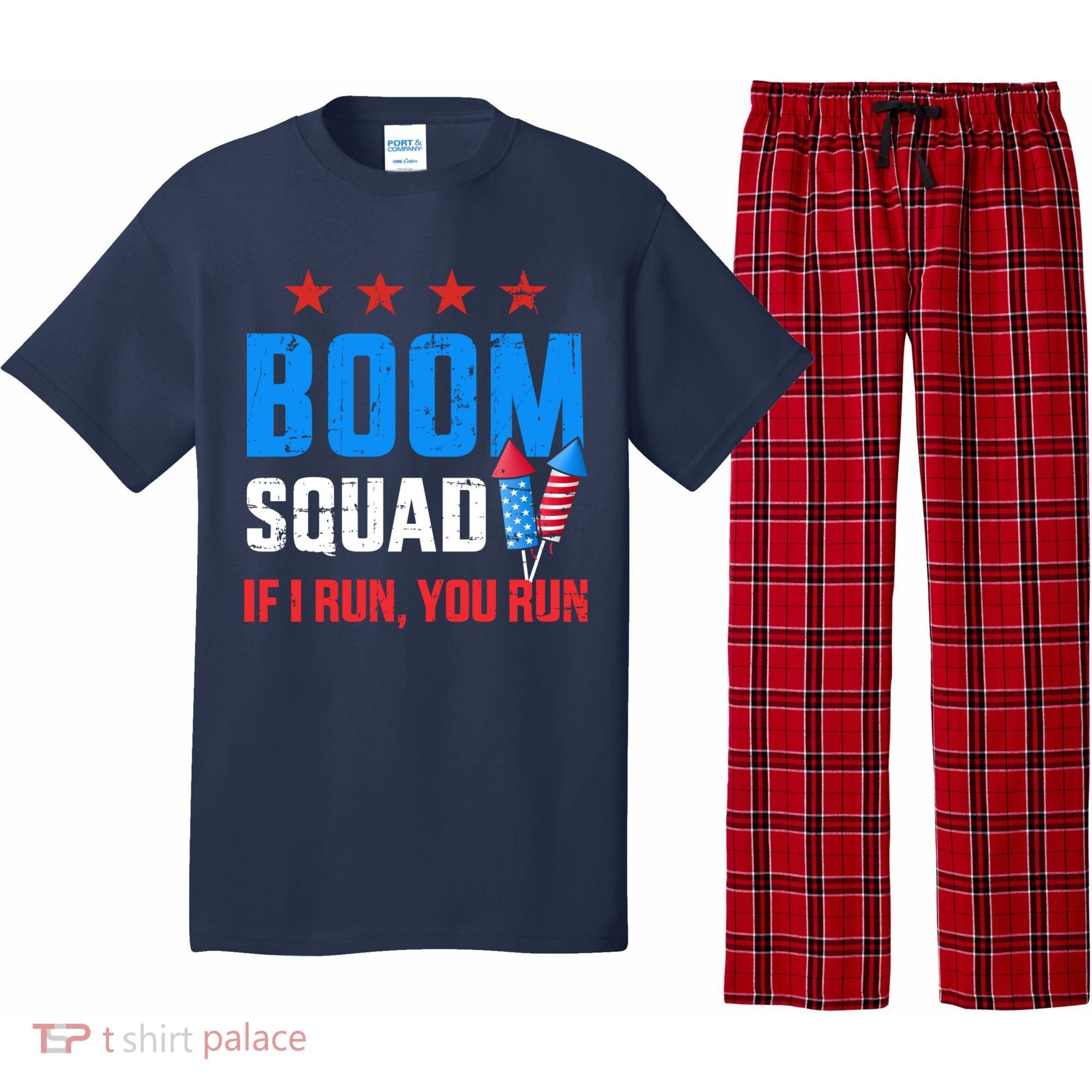 Independence Day 4th Of July Boom Squad If I Run You Run Pajama Set