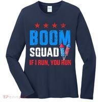 Independence Day 4th Of July Boom Squad If I Run You Run Women's Long Sleeve Shirt thumb 0