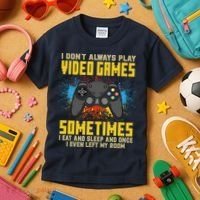 I Don't Always Play Video Games Funny Gamer Kids T-Shirt thumb 3
