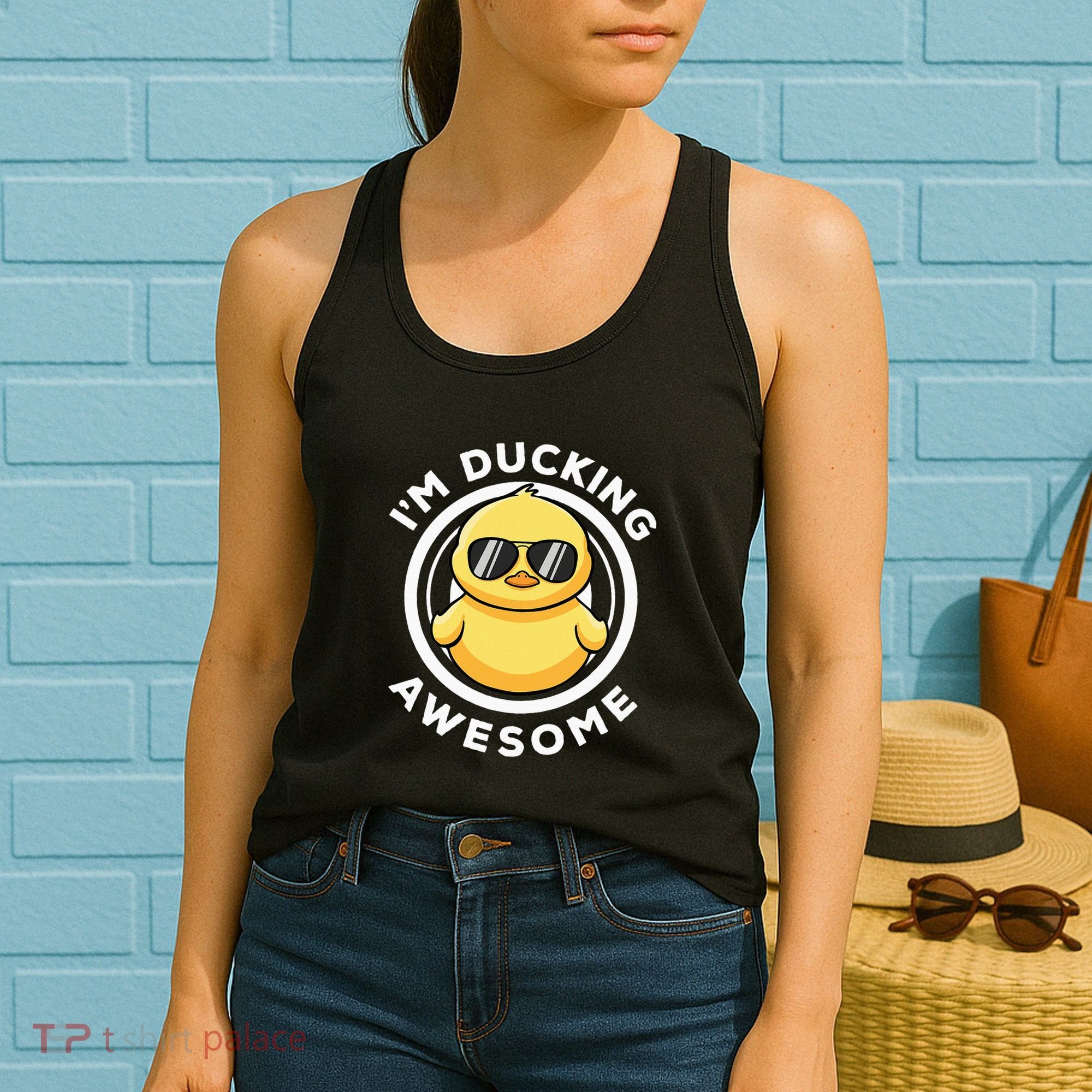 IM Ducking Awesome I Love Duck Lovers Funny Rubber Duck Women's Tank Top