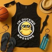 IM Ducking Awesome I Love Duck Lovers Funny Rubber Duck Tank Top thumb 4
