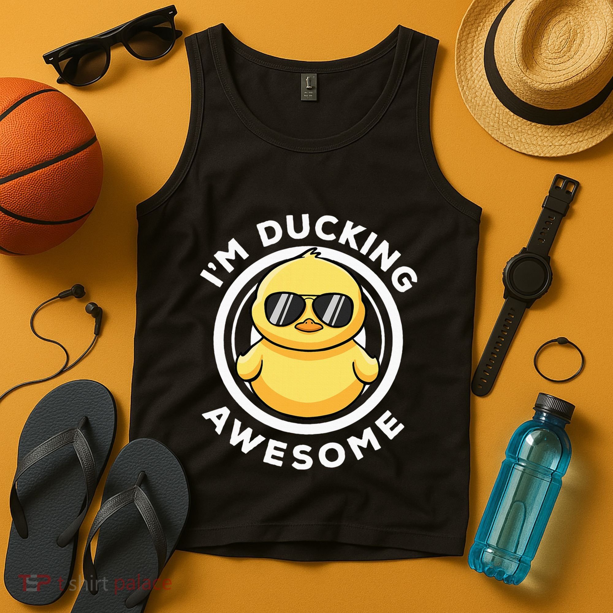 IM Ducking Awesome I Love Duck Lovers Funny Rubber Duck Tank Top