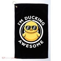 IM Ducking Awesome I Love Duck Lovers Funny Rubber Duck Golf Towel thumb 0