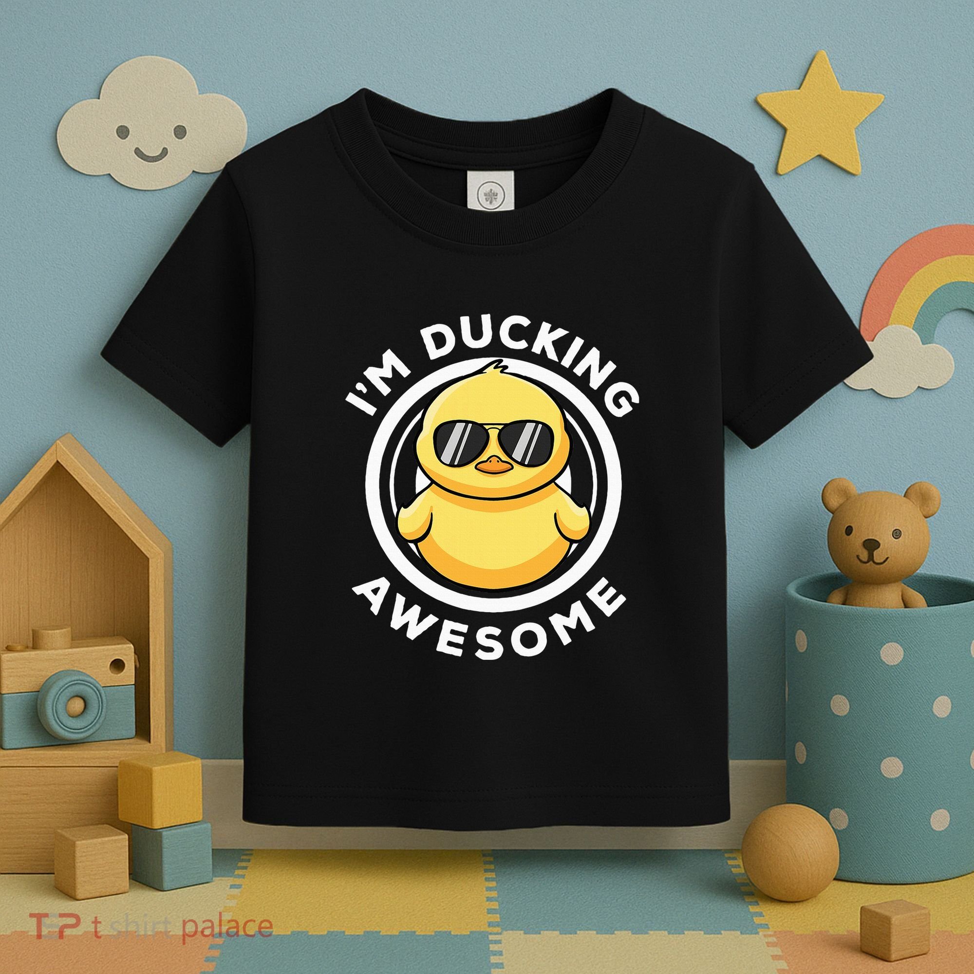 IM Ducking Awesome I Love Duck Lovers Funny Rubber Duck Toddler T-Shirt