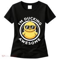 IM Ducking Awesome I Love Duck Lovers Funny Rubber Duck Women's T-Shirt thumb 0