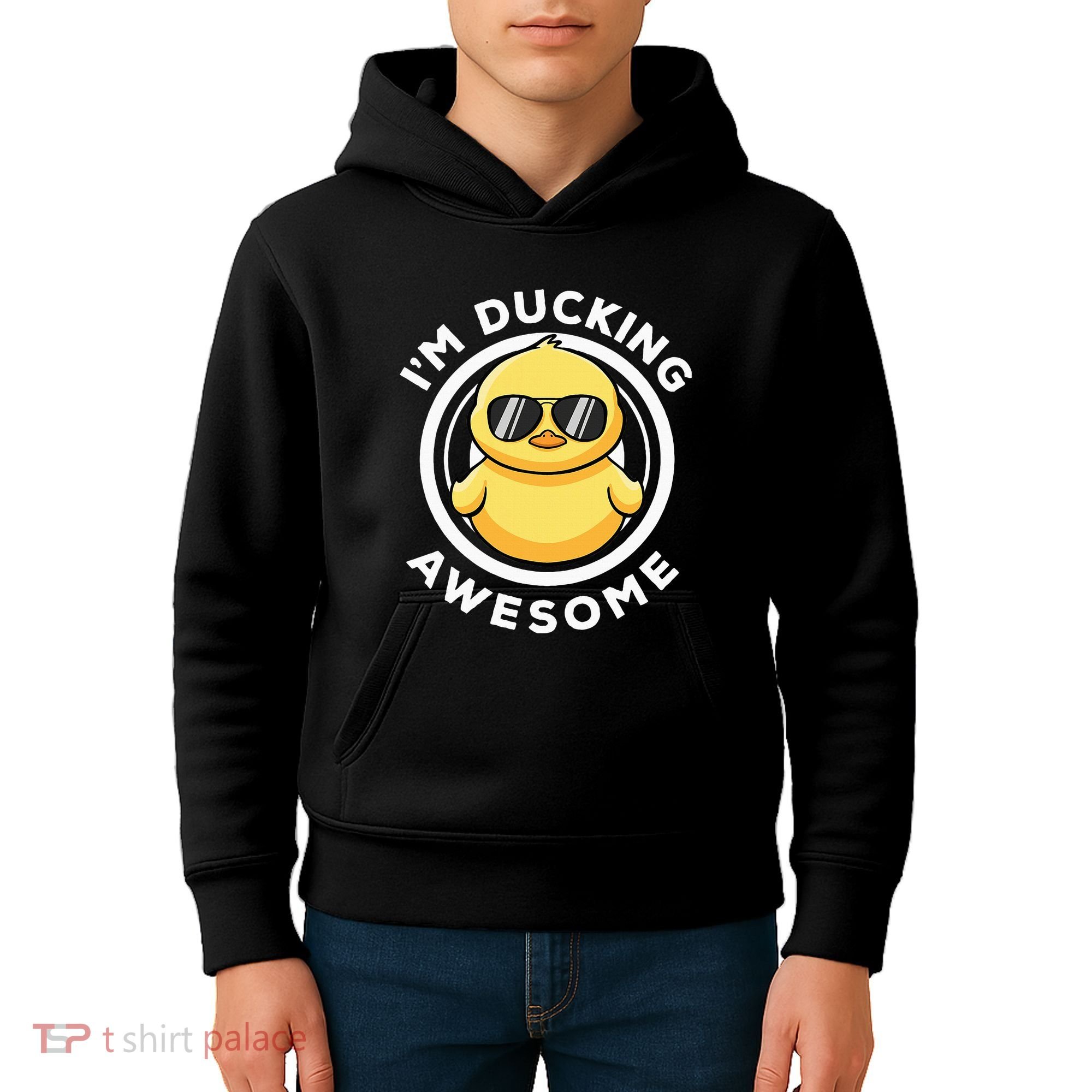 IM Ducking Awesome I Love Duck Lovers Funny Rubber Duck Kids Hoodie