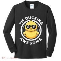 IM Ducking Awesome I Love Duck Lovers Funny Rubber Duck Kids Long Sleeve Shirt thumb 0