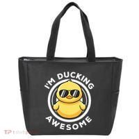 IM Ducking Awesome I Love Duck Lovers Funny Rubber Duck Tote Bag thumb 0