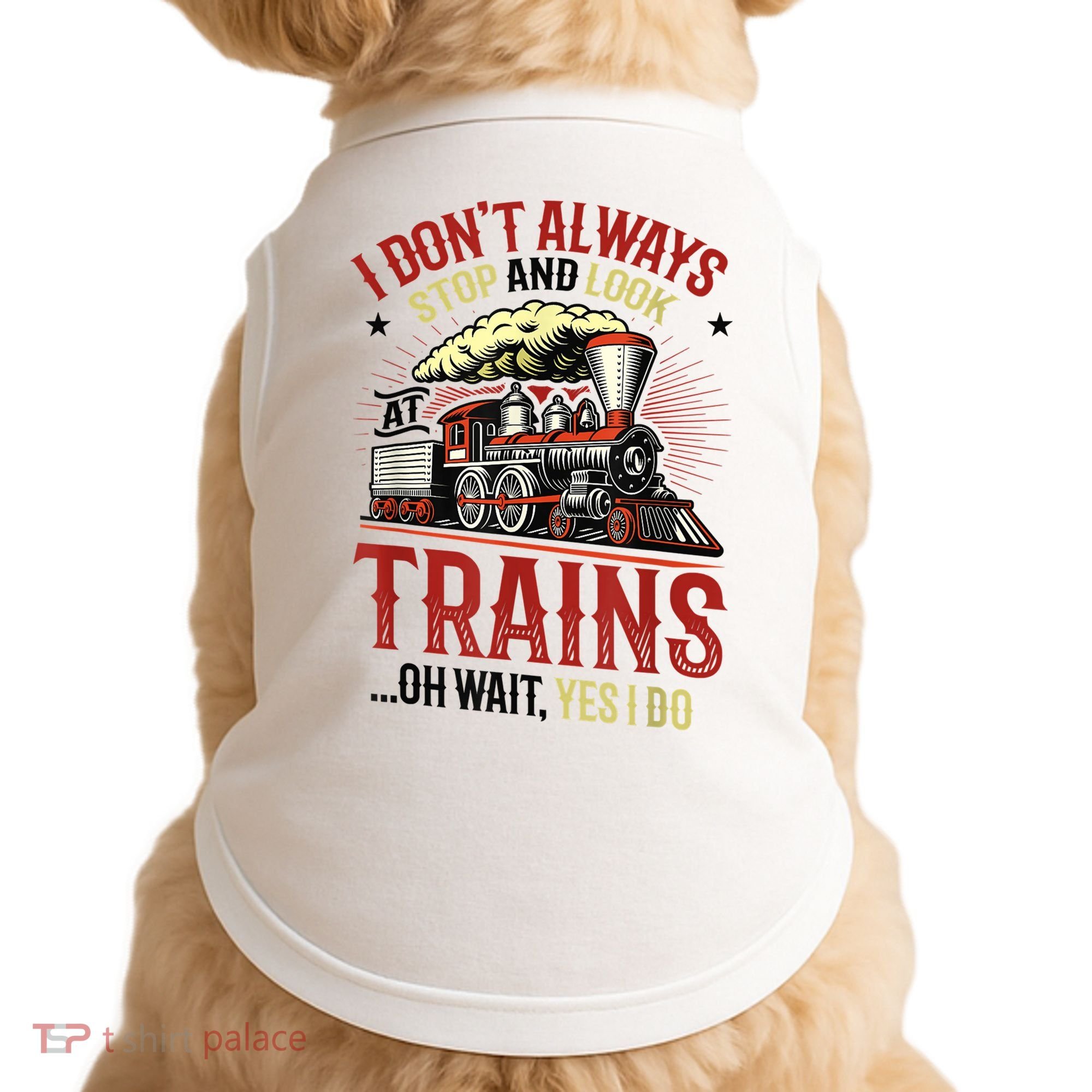 I Don't Always Stop And Look At Trains Gift Doggie Tank