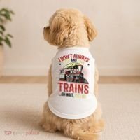 I Don't Always Stop And Look At Trains Gift Doggie Tank thumb 2