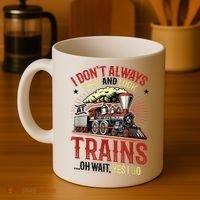 I Don't Always Stop And Look At Trains Gift Coffee Mug thumb 4