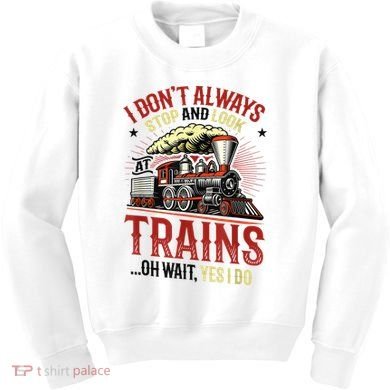 I Don't Always Stop And Look At Trains Gift Kids Sweatshirt