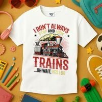 I Don't Always Stop And Look At Trains Gift Kids T-Shirt thumb 3